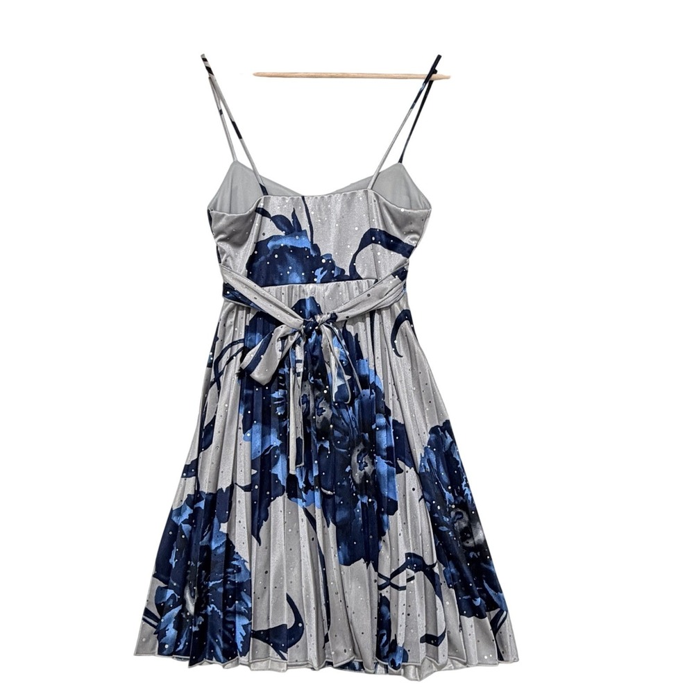 Y2K Babydoll Dress 5/6 Blue Black Celestial Fairycore Pleated‎ XS/S Prom Dance - Picture 4 of 10
